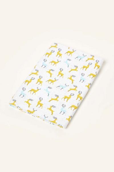 Homescapes Grey Majestic Stag Cotton Christmas Tablecloth, 137cm x 137cm