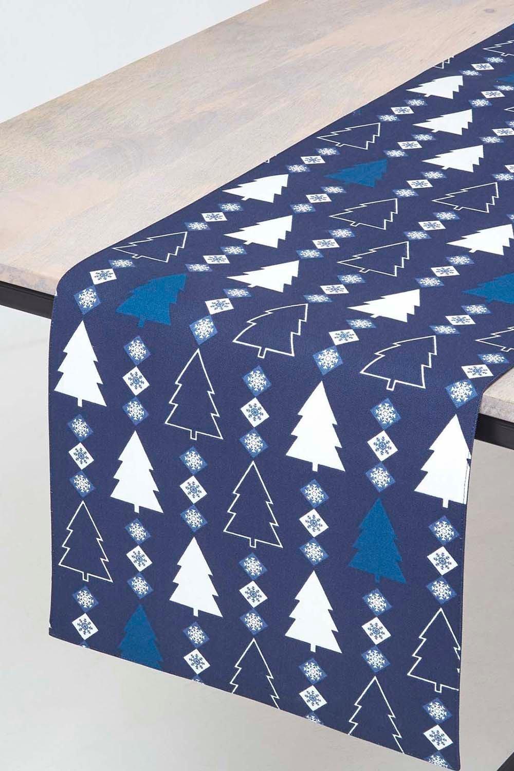 Table Linen & Mats | Blue Winterland Christmas Table Runner 35 x 250 cm ...