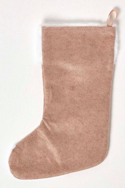 Homescapes Brown Reindeer Christmas Stocking