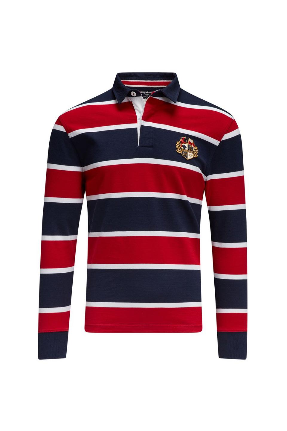 Polos | Long Sleeve Chest Band Rugby Shirt | Raging Bull