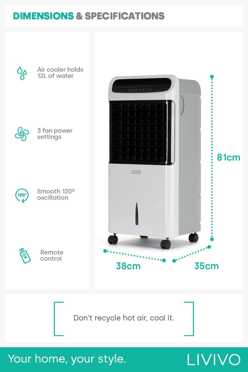 livivo air cooler 80w