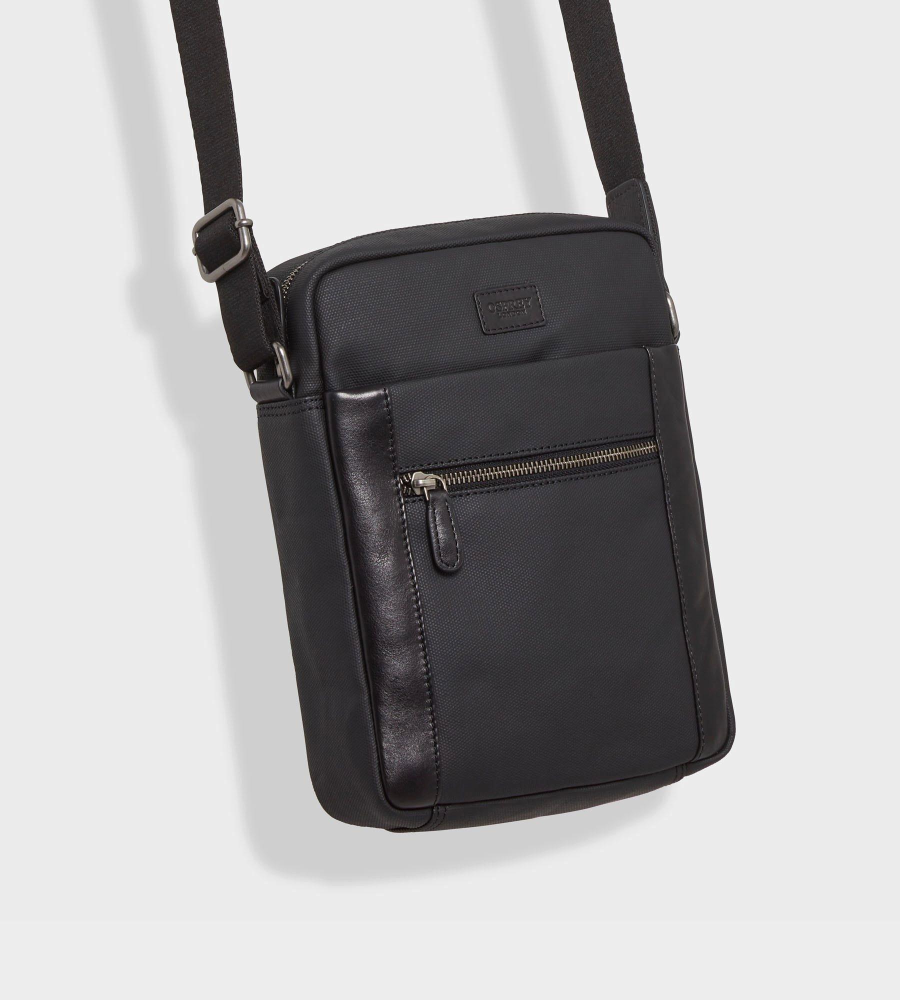 OSPREY LONDON The Small Grantham Waxed Canvas & Leather Messenger ...
