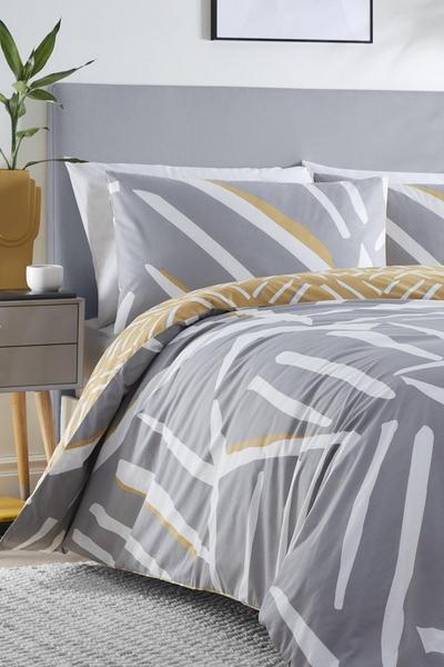 Drift Home Grey 'Stryke' Modern Abstract Print Responsibly Sourced Reversible Duvet Cover Set