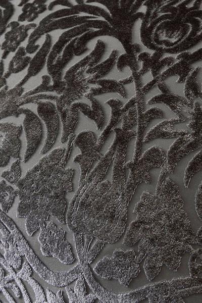 Soiree Dark Grey 'Mirella' Damask Weave Soft Velvet Duvet Cover Set