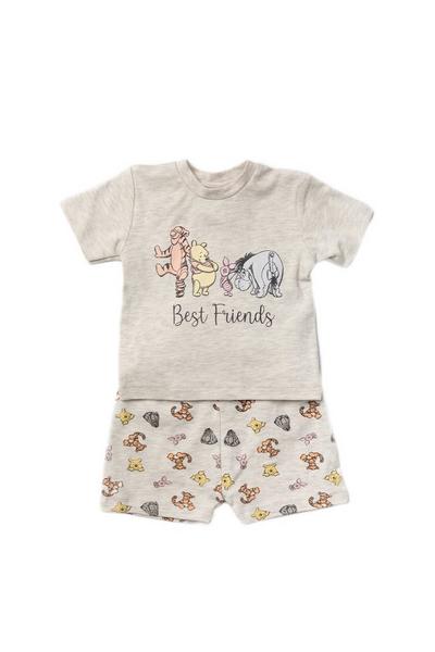 Disney Baby Ecru Winnie the Pooh Print Cotton Top and Short Set