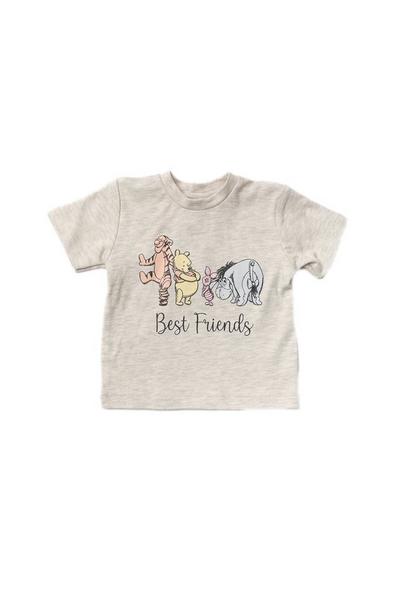 Disney Baby Ecru Winnie the Pooh Print Cotton Top and Short Set