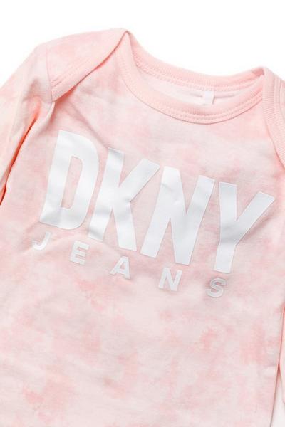 DKNY Jeans Pink Baby Onesie and Hat 2 Piece Hanging Gift Set