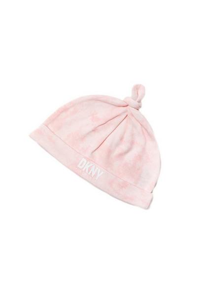 DKNY Jeans Pink Baby Onesie and Hat 2 Piece Hanging Gift Set