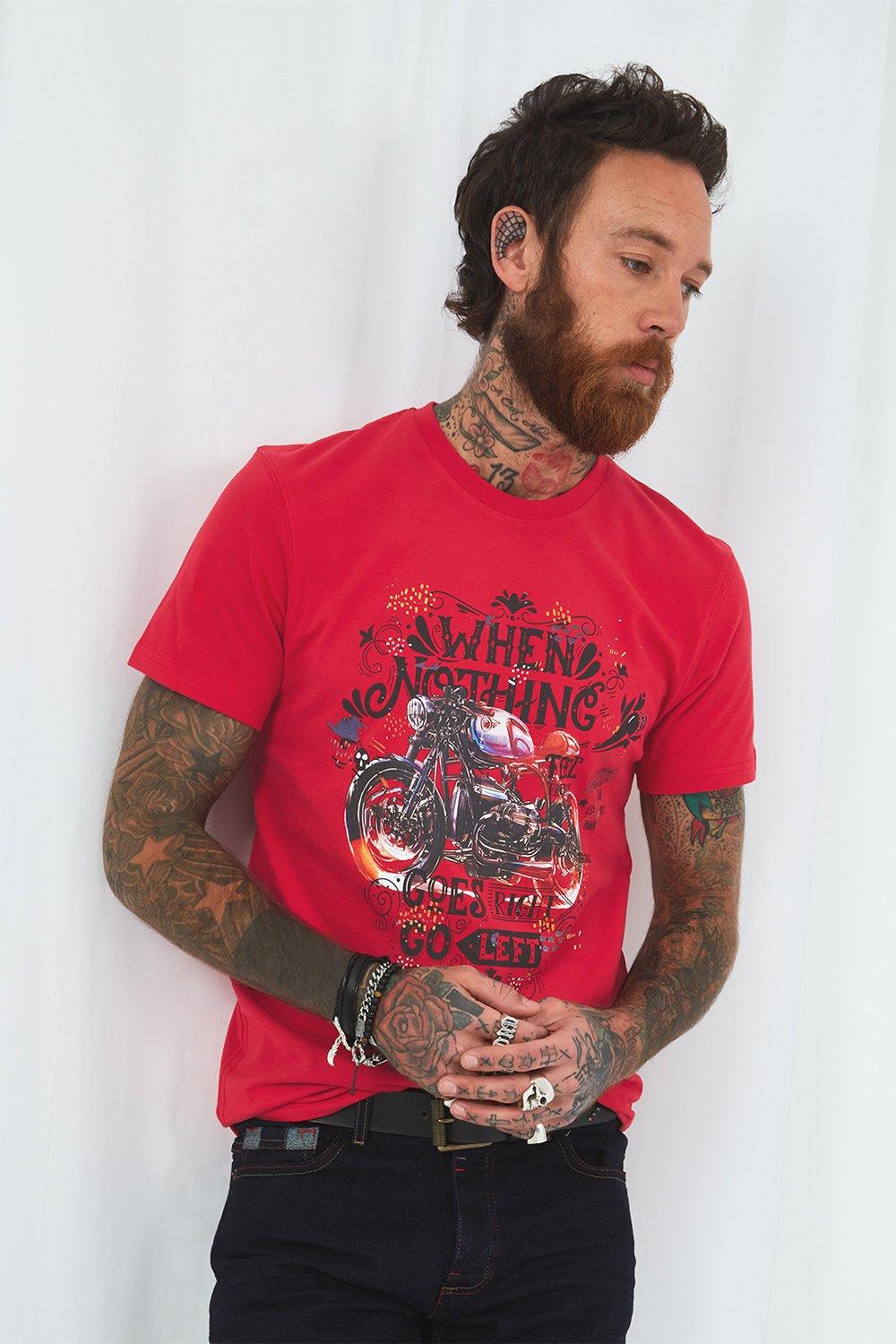 T-Shirts | 'Motorbike Travelling' Graphic T Shirt | Joe Browns