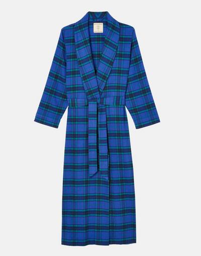 British Boxers Bottle Green 'Midnight Tartan' Brushed Cotton Dressing Gown