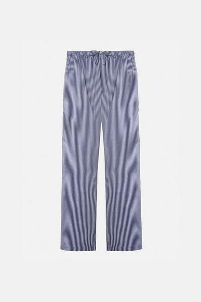 British Boxers Navy Winchester Stripe Crisp Cotton Pyjama Trousers