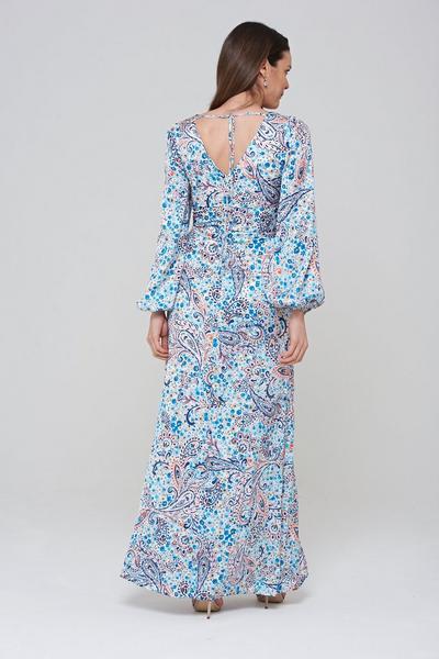 Frock & Frill Blue Paisley Print Maxi Dress