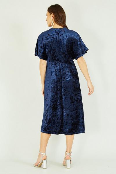 Yumi Navy Navy Velvet Kimono Midi Dress