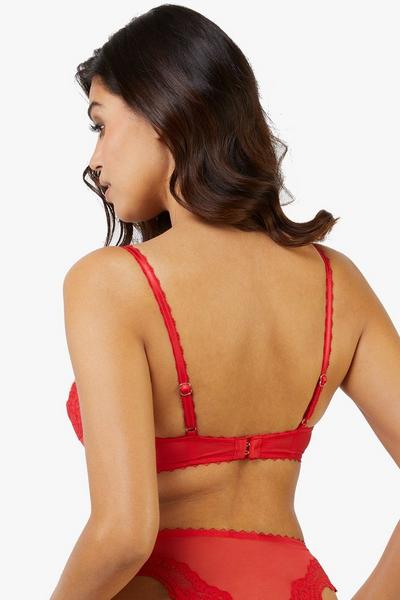 Playful Promises Red Eliza Lace Trim Quarter Cup Bra