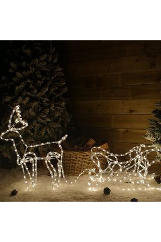18cm Snowtime Dual Power LED Christmas Glitter Water Spinner Snow Globe  Reindeer Scene