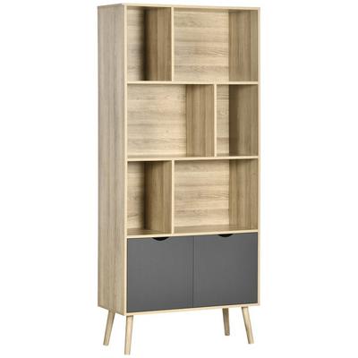 HOMCOM Modern Bookcase with 6 Open Shelves and Storage Cabinet