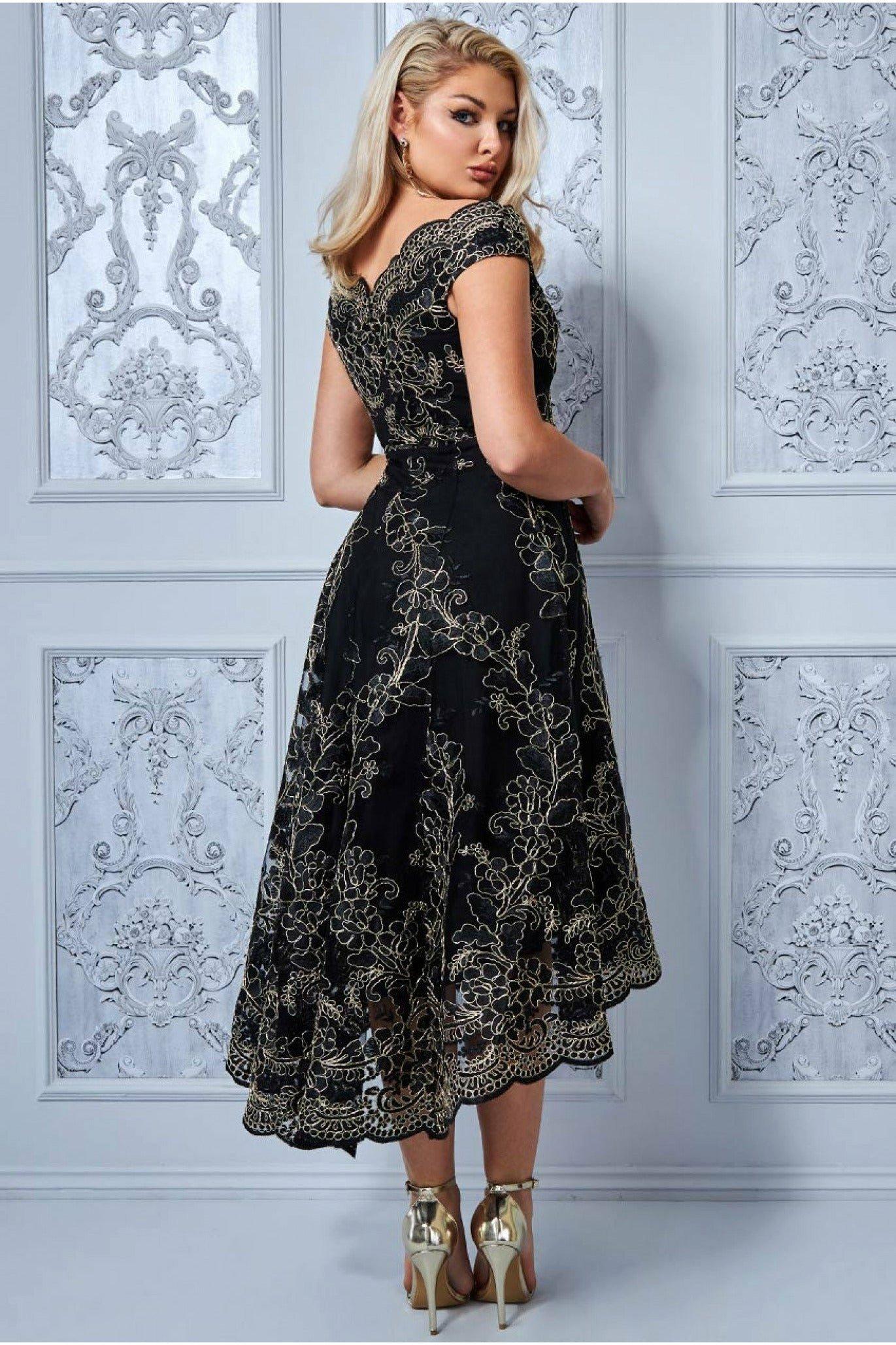 goddiva embroidered lace dress