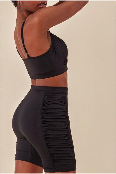 Cosmochic Black Side Detail Bralette & Cycle Short Set