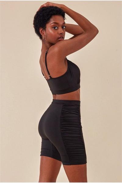 Cosmochic Black Side Detail Bralette & Cycle Short Set