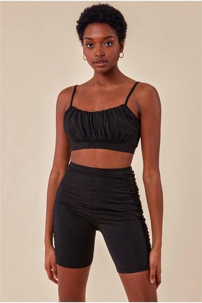 Cosmochic Black Side Detail Bralette & Cycle Short Set