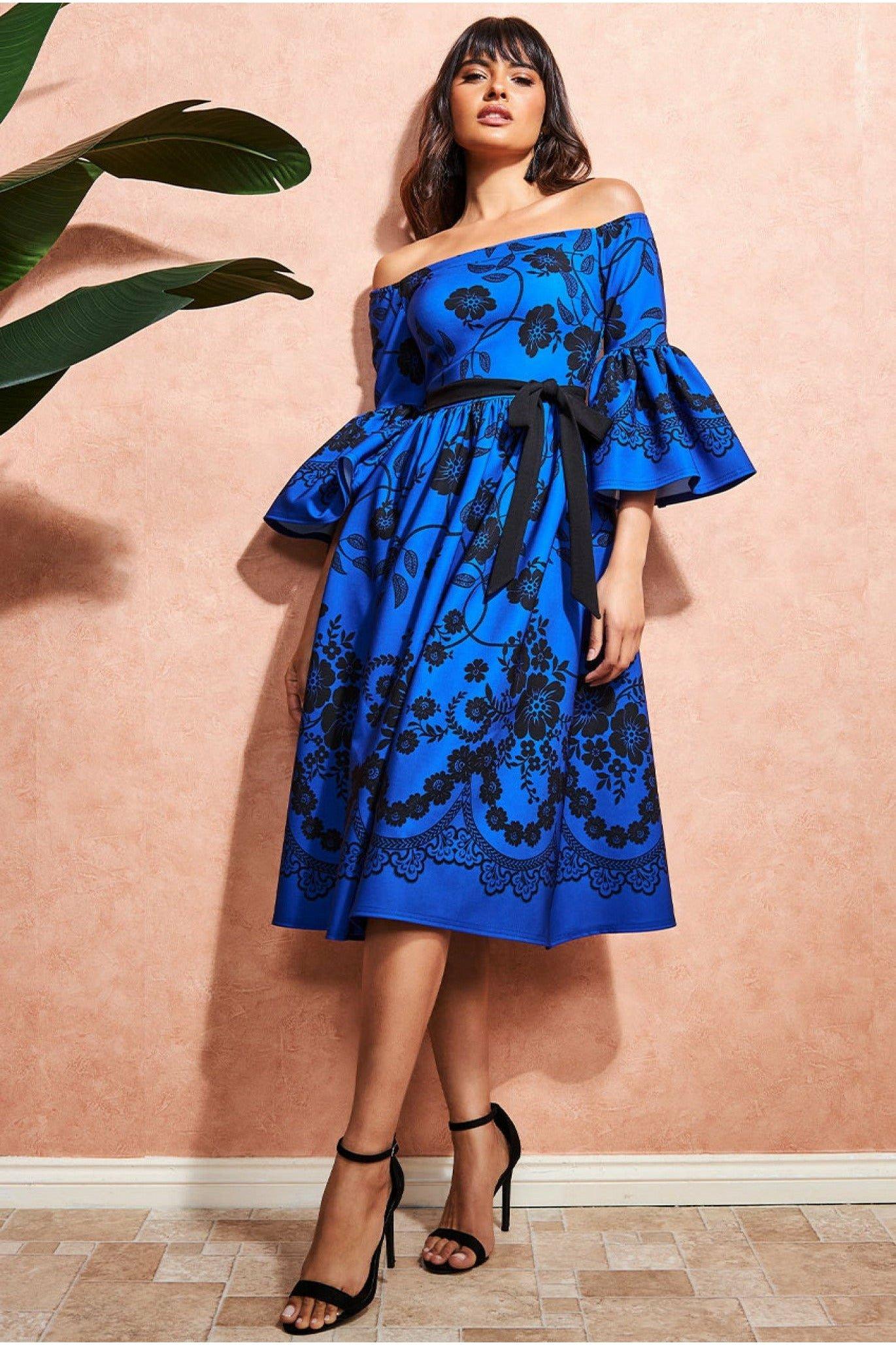 dresses-printed-off-the-shoulder-midi-dress-goddiva