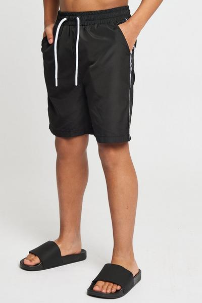 Beat Boyz Club Black 'Wave' Taping Swim shorts