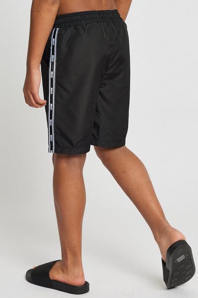 Beat Boyz Club Black 'Wave' Taping Swim shorts
