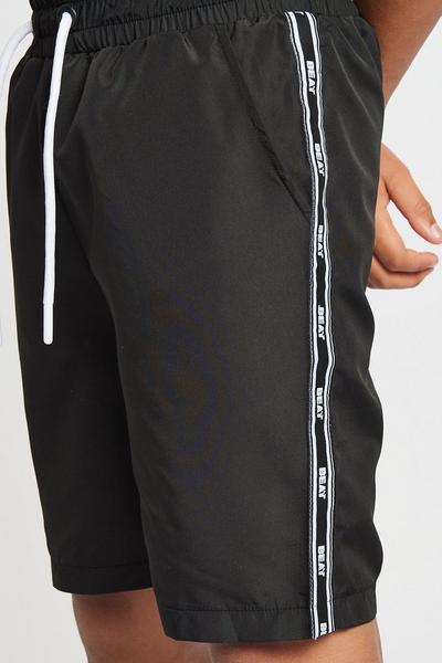 Beat Boyz Club Black 'Wave' Taping Swim shorts