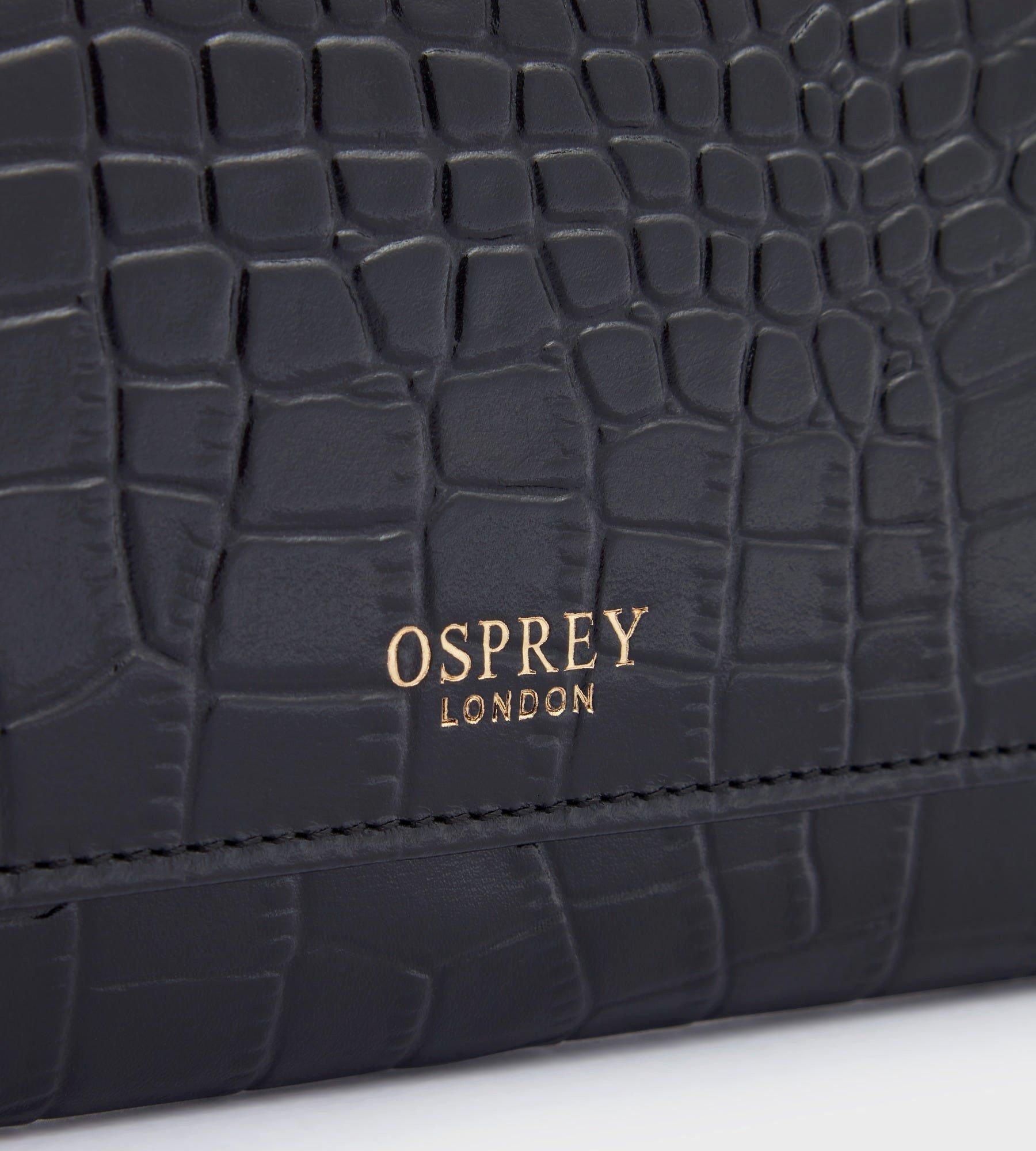The Carina Shrug Italian Leather Handbag in black | OSPREY LONDON
