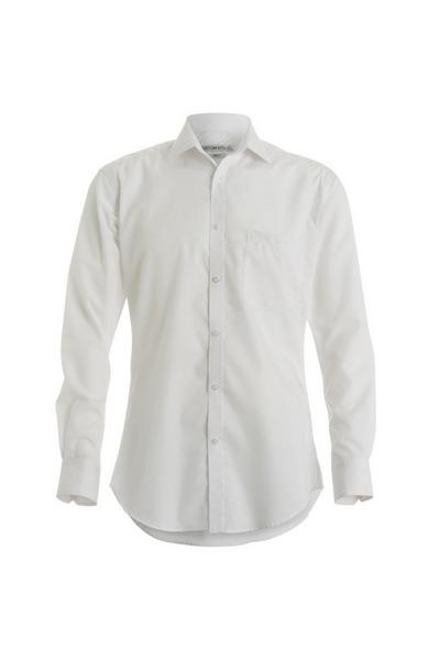 Kustom Kit White Premium Long Sleeve Oxford Shirt