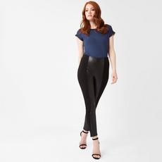 James Lakeland Black Faux Leather Jersey Trousers