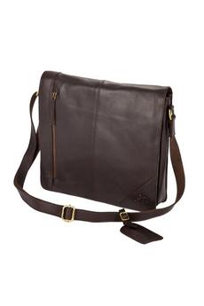 Eastern Counties Leather Brown Wide Messenger Bag