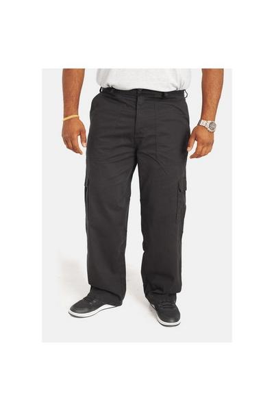 Duke Clothing Black London Cotton Cargo Trousers