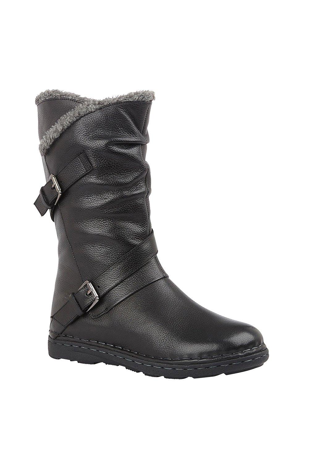 Boots | 'Jolanda' Leather Mid-Calf Boots | Lotus
