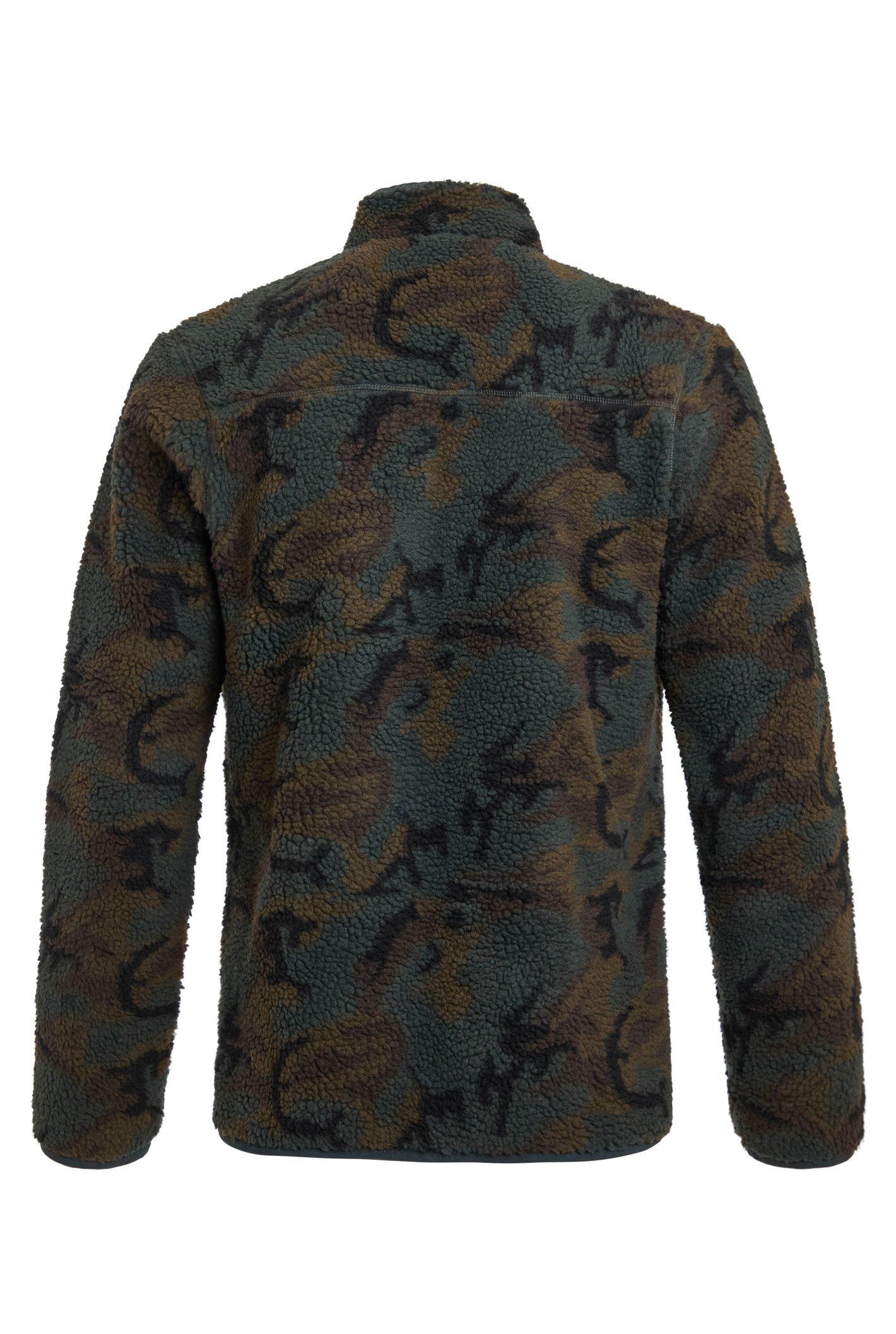 Lewis Full Zip Lined Camo Borg Fleece Dark Olive