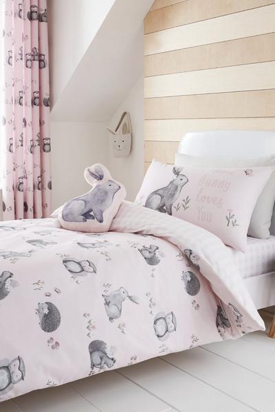 Catherine Lansfield Pink 'Woodland Friends' Cushion