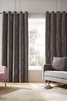 Hyperion Grey 'Selene Luxury Chenille Weighted' Lined Curtains
