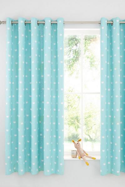 Catherine Lansfield Pink 'Cute Cats'  Reversible Curtains