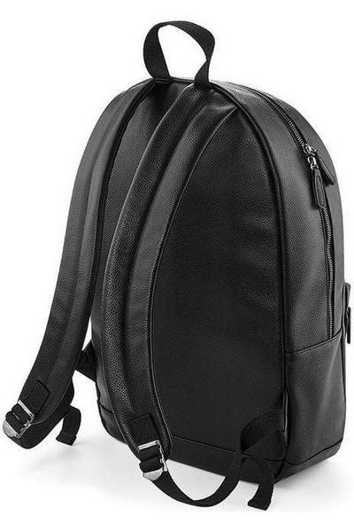 Bagbase Black Faux Leather Fashion Backpack