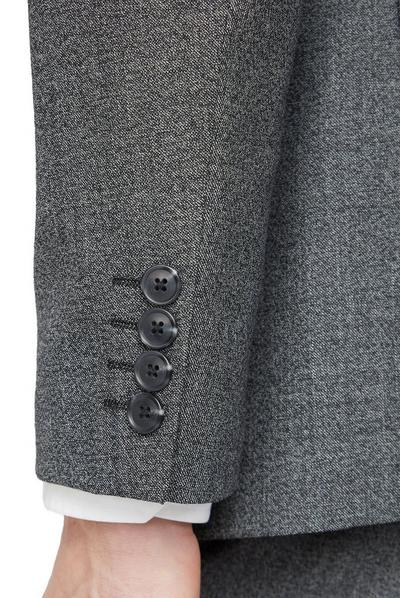 Racing Green Grey Texture Wool Blend Tailored Suit Jacket