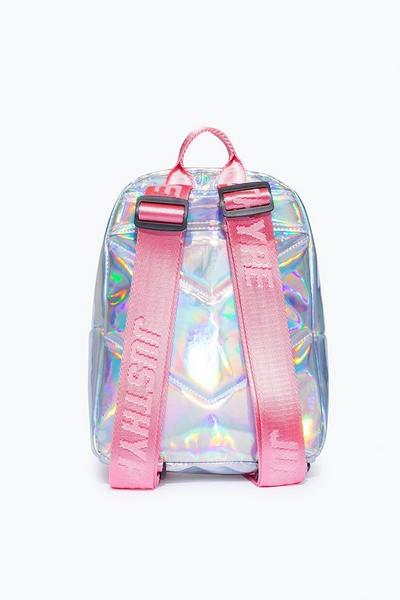  Hype Holographic Backpack (One Size) (Dark Pink/Silver)