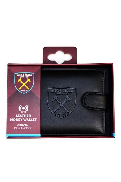 West Ham United FC Black Official RFID Embossed Leather Wallet