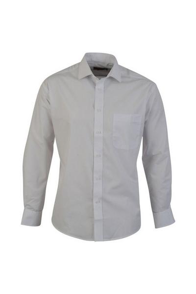 Absolute Apparel White Long Sleeved Classic Poplin Shirt