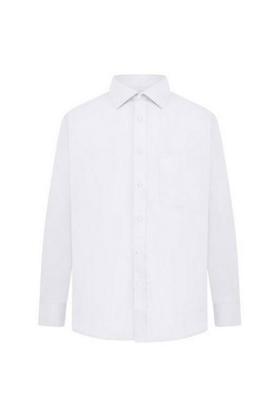 Absolute Apparel White Long Sleeved Classic Poplin Shirt