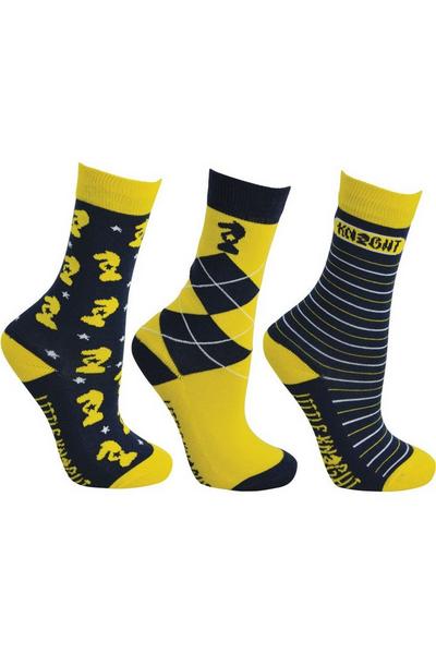 Little Rider Navy Little Knight Lancelot Socks (Pack Of 3)