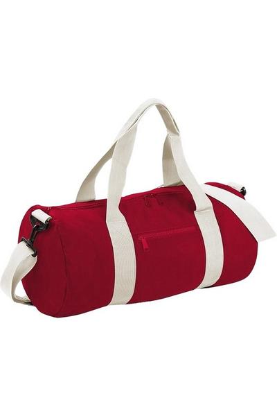 Bagbase Red Plain Varsity Barrel / Duffle Bag (20 Litres) (Pack of 2)