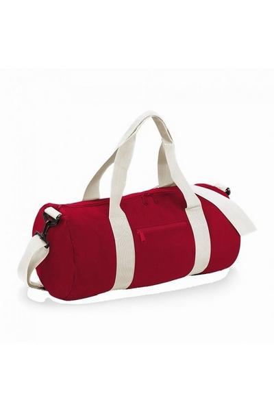Bagbase Red Plain Varsity Barrel / Duffle Bag (20 Litres) (Pack of 2)