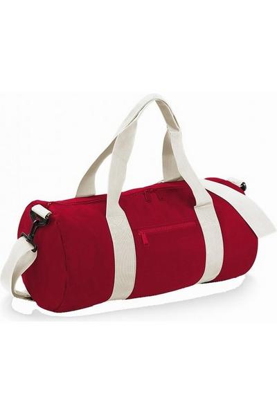 Bagbase Red Plain Varsity Barrel / Duffle Bag (20 Litres) (Pack of 2)