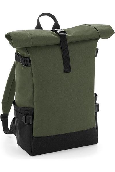 Bagbase Olive Block Roll-Top Backpack
