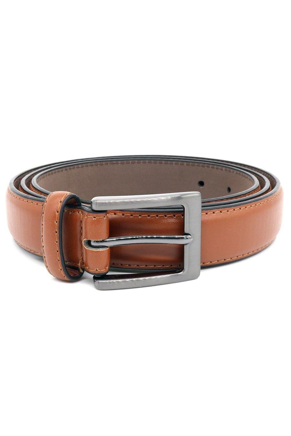 Marino’s Men Genuine Leather Dress Belt with Single Prong Buckle 